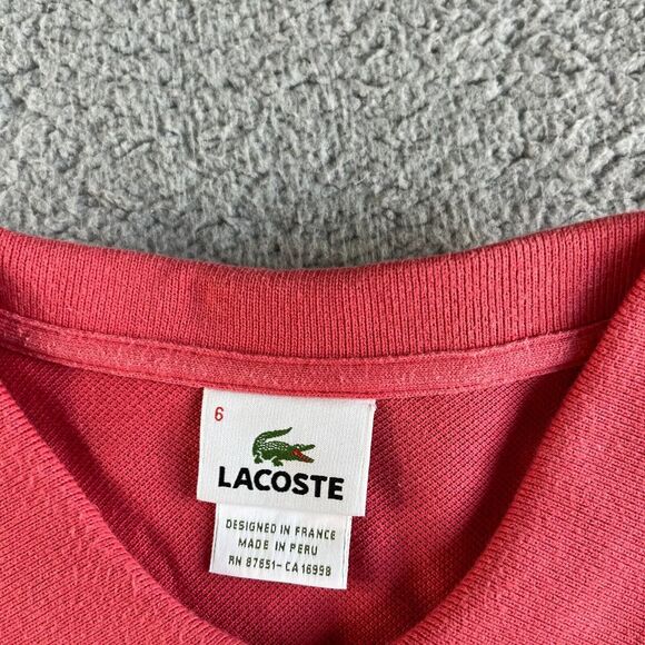 Lacoste Polo Shirt Mens Extra Large 6 Pink‎ Pique Peruvian Cotton Golf Devanlay - Picture 2 of 13